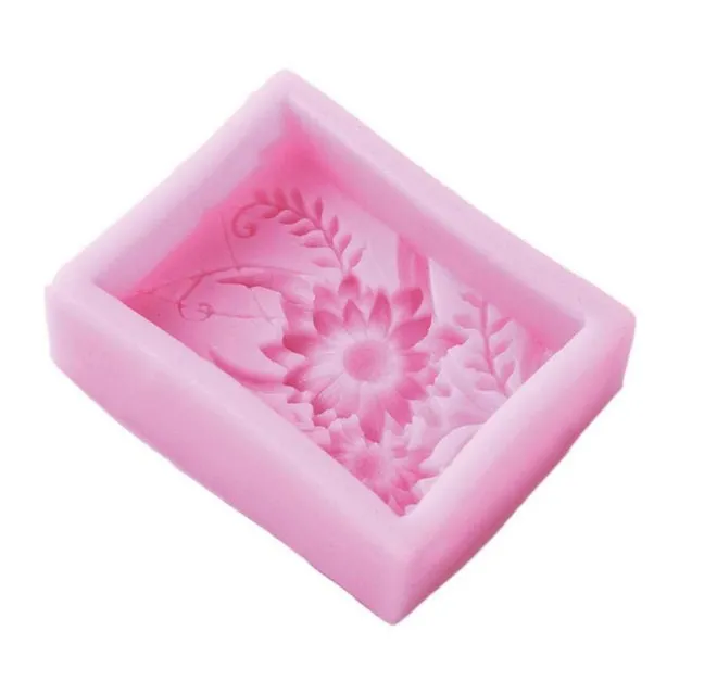 Rectangle Daisy Soap Mold For Handmade Soap Lotion Bar Making Tool Supplies DIY Flower Tile Silicone Mold Mould Polymer Clay Resin Wax