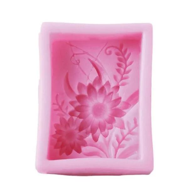 Rectangle Daisy Soap Mold For Handmade Soap Lotion Bar Making Tool Supplies DIY Flower Tile Silicone Mold Mould Polymer Clay Resin Wax