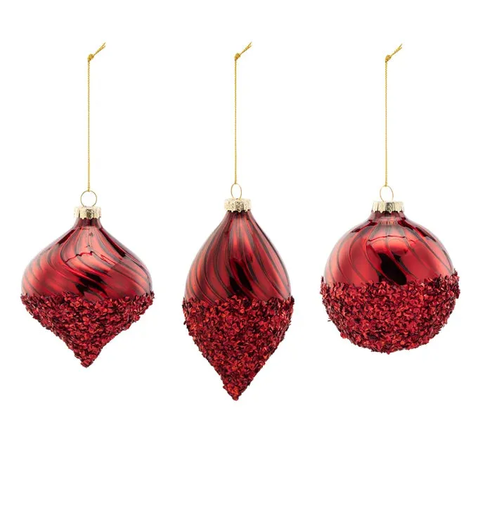 Red Satin/Glitter Ornament