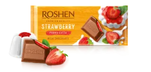 Roshen Milk Chocolate Strawberry panna-cotta 90g