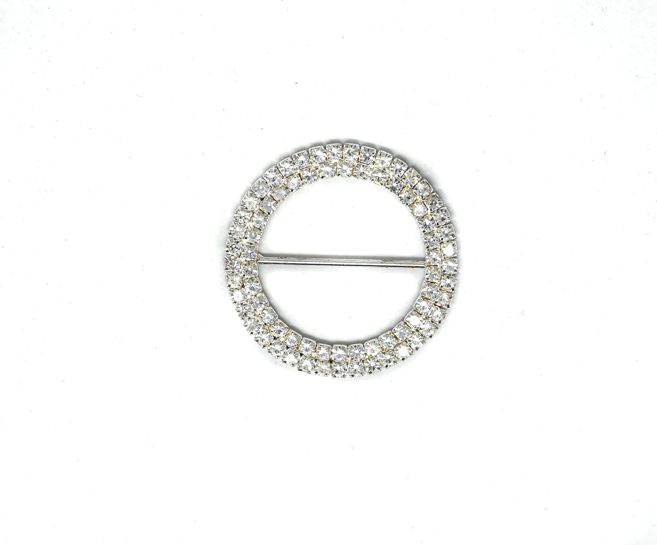 Round Rhinestone Ribbon Slider (Medium and Large)