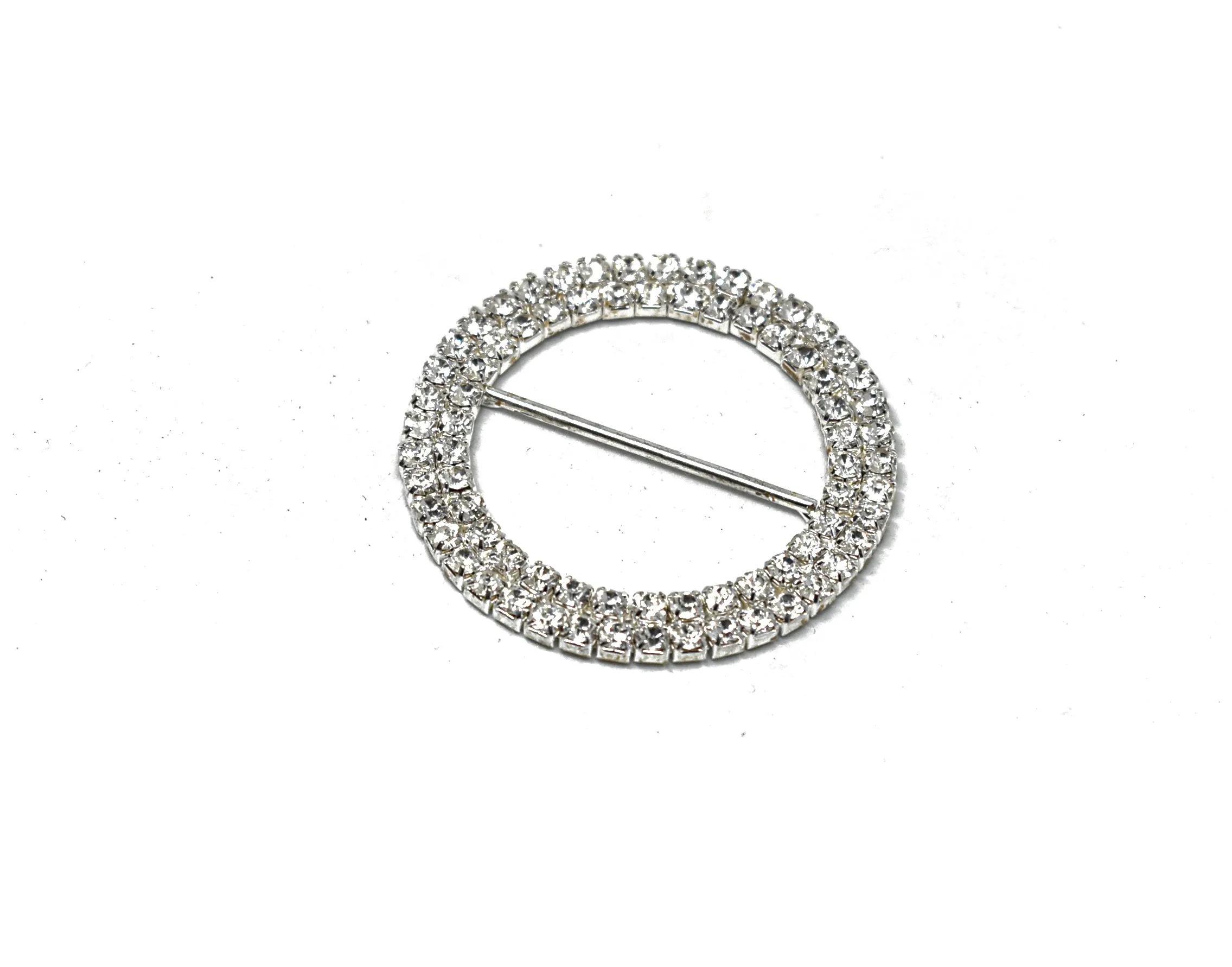 Round Rhinestone Ribbon Slider (Medium and Large)