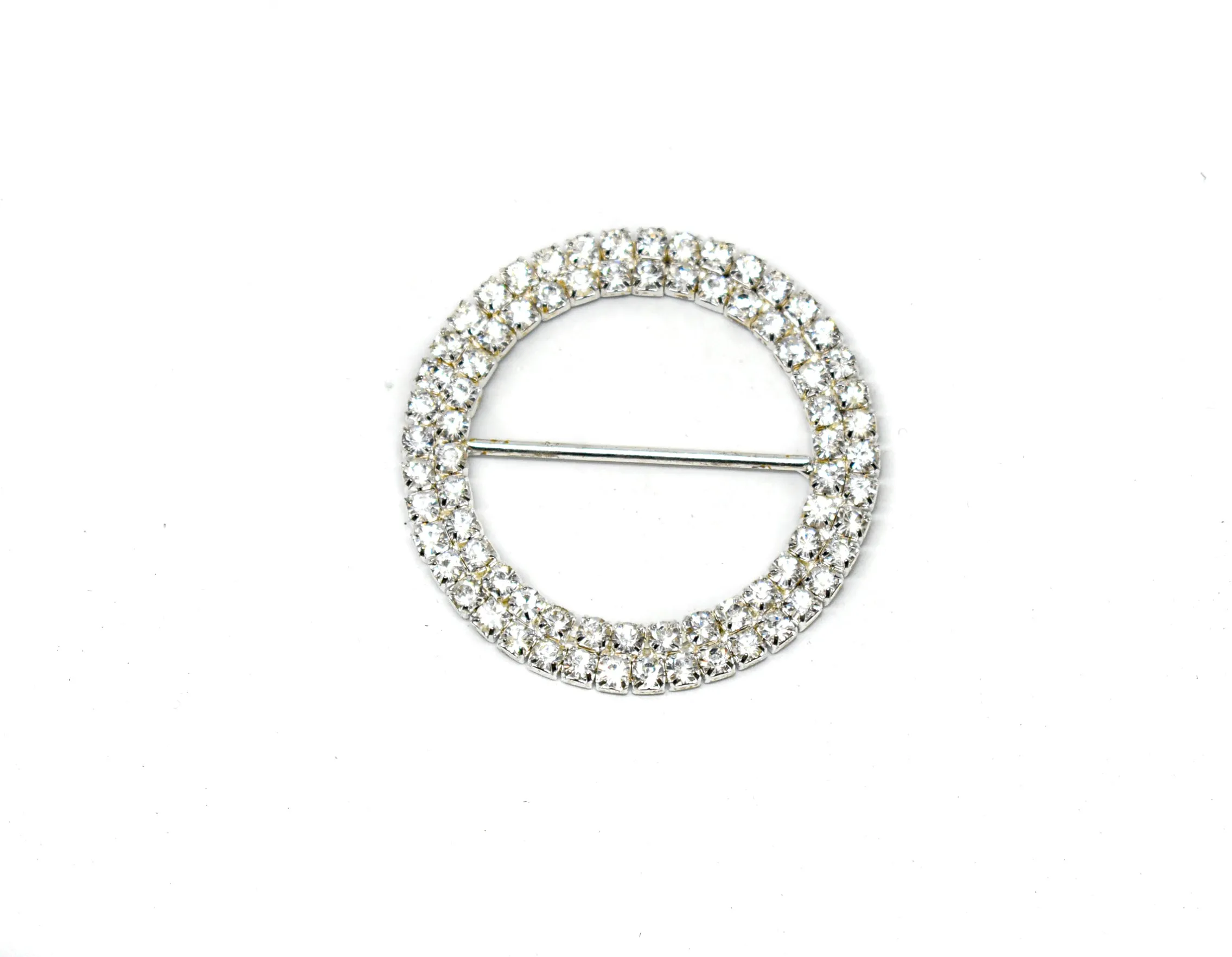 Round Rhinestone Ribbon Slider (Medium and Large)