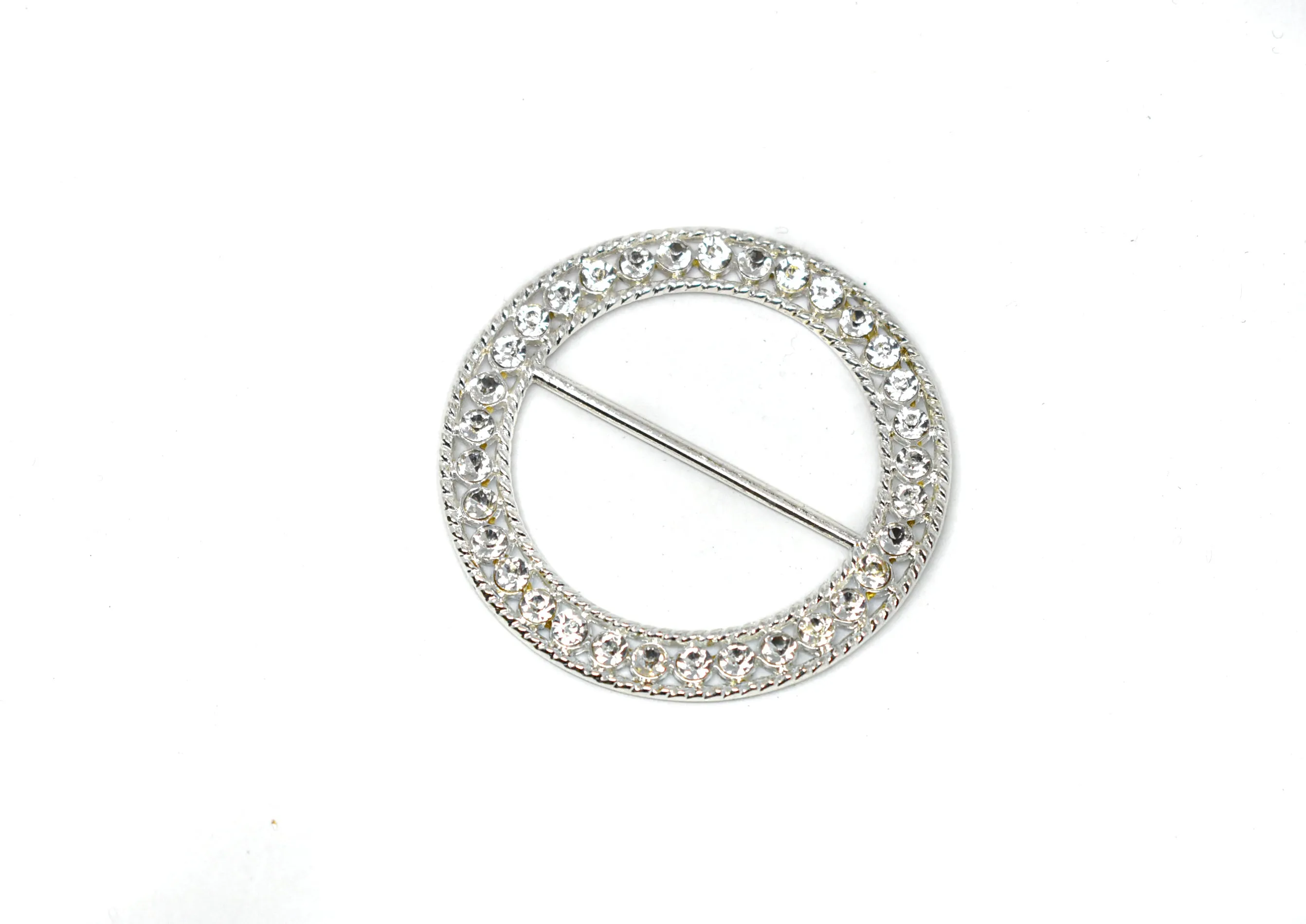 Round Rhinestone Ribbon Slider (Medium and Large)