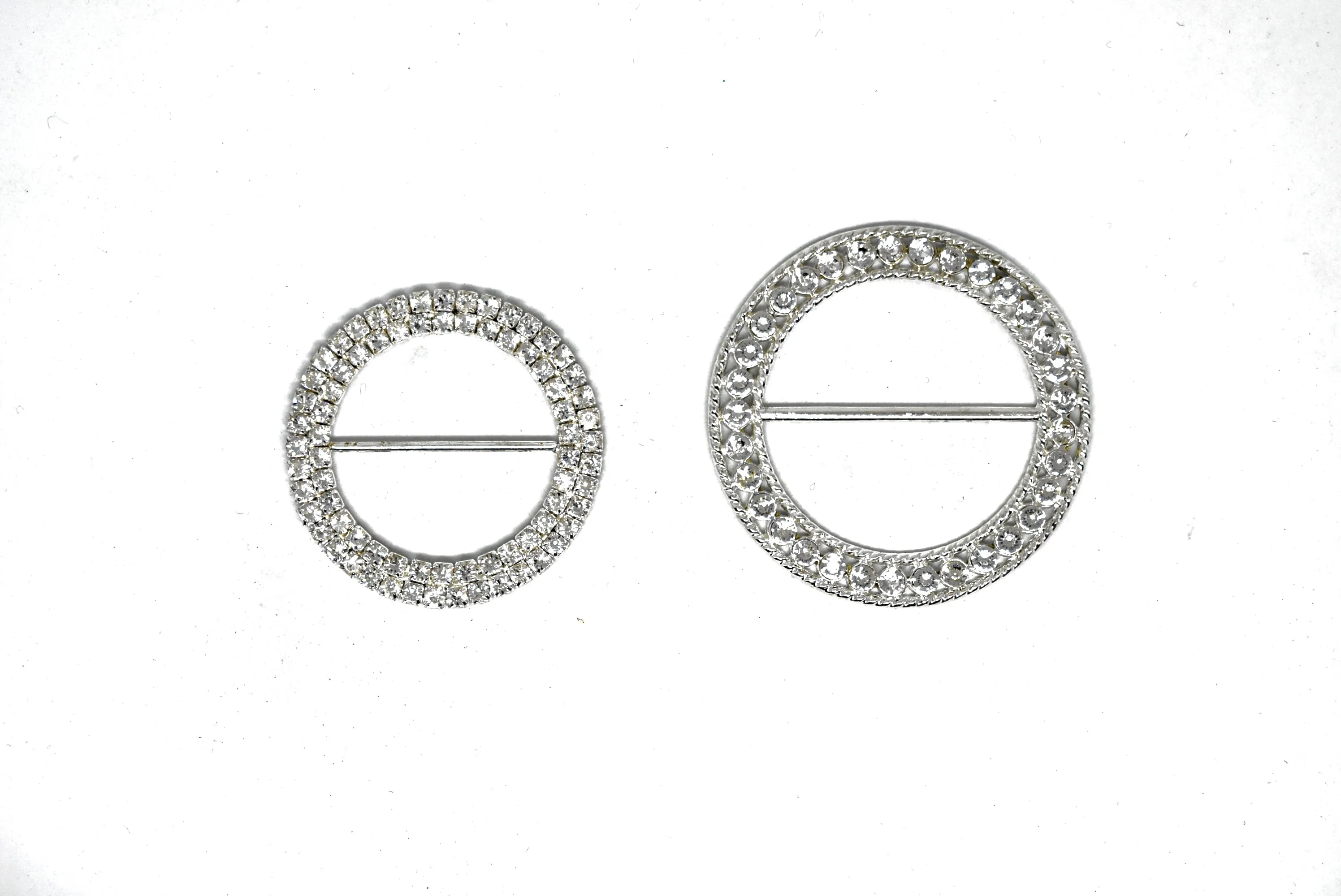 Round Rhinestone Ribbon Slider (Medium and Large)