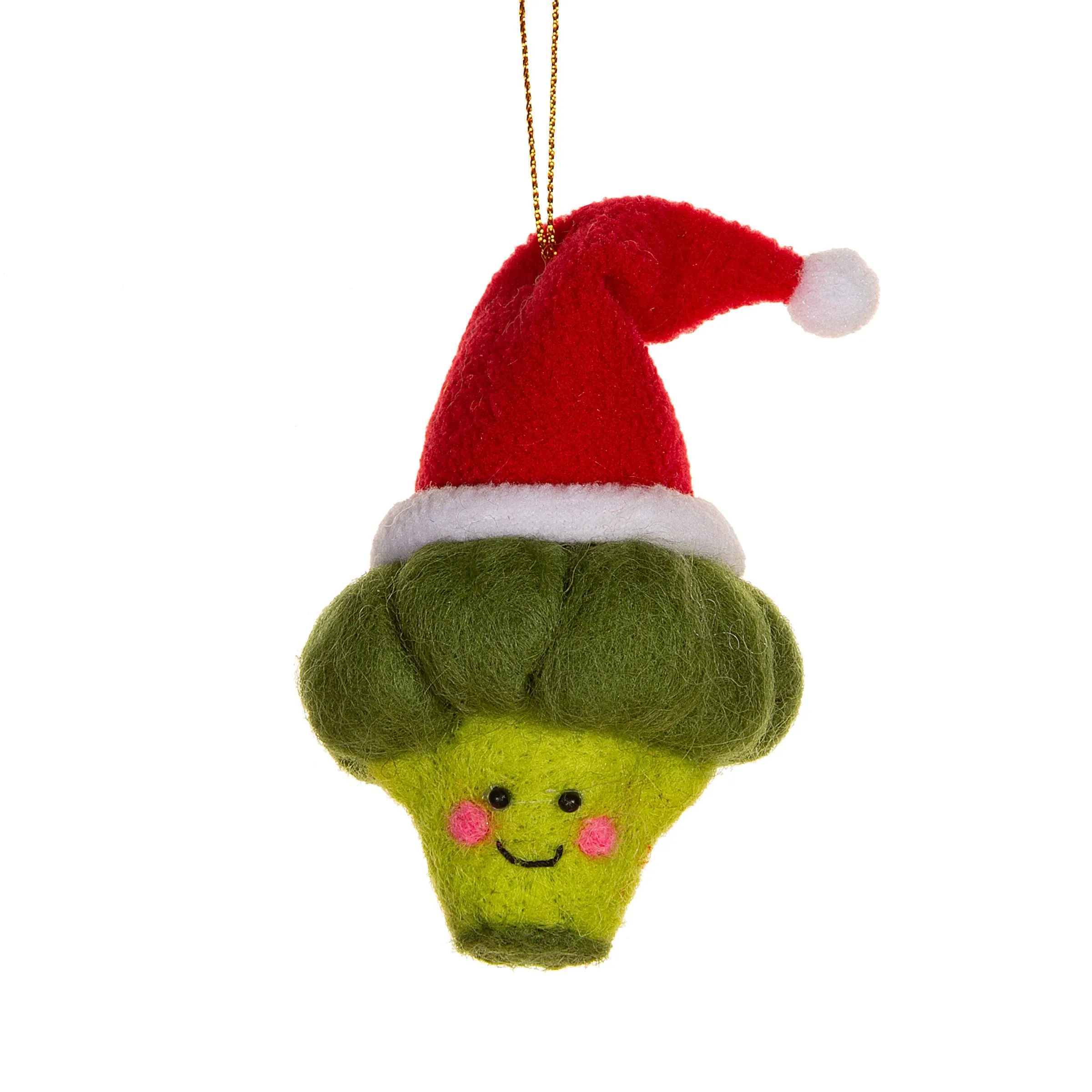 Sass & Belle Felted Wool Festive Broccoli Ornament