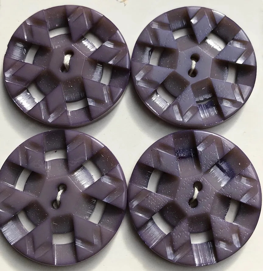 Shimmery Violet Grey Vintage Buttons - 2.2 or 2.8cm