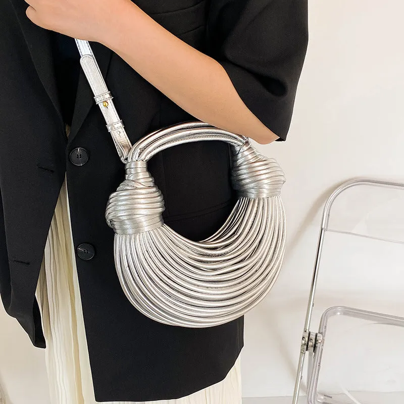 Shiny Surface Fashion Instafamous Metal Noodles Underarm Bag