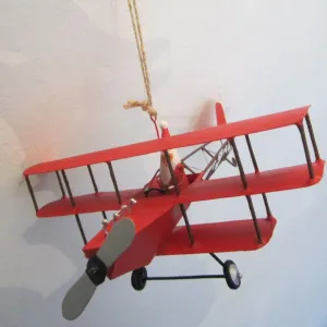 Shoeless Joe 8cm Santa in a Tri Plane Decoration