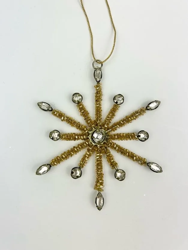 Starburst Gold Beaded Small Ornament