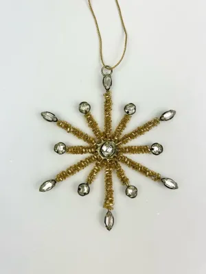 Starburst Gold Beaded Small Ornament