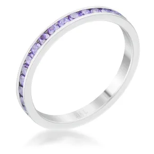 Teresa Amethyst Silver Eternity Ring | 1ct | Stainless Steel