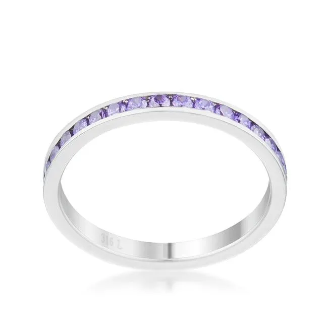 Teresa Amethyst Silver Eternity Ring | 1ct | Stainless Steel