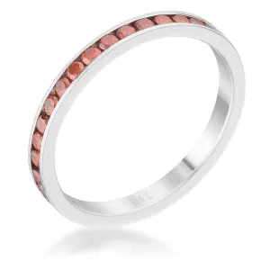 Teresa Dk Champagne Silver Eternity Ring | 1ct | Stainless Steel