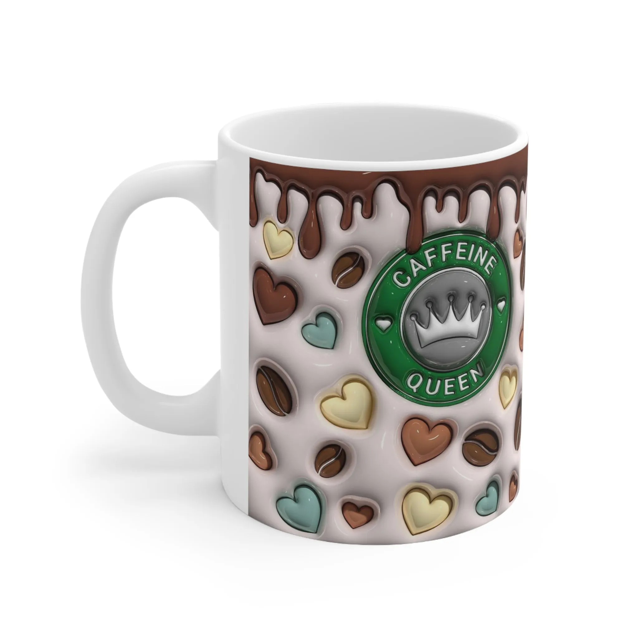 THE CAFFEINE QUEEN MUG 11. ONZ - The Perfect Mug for Coffee Lovers - MUGSCITY - Free Shipping