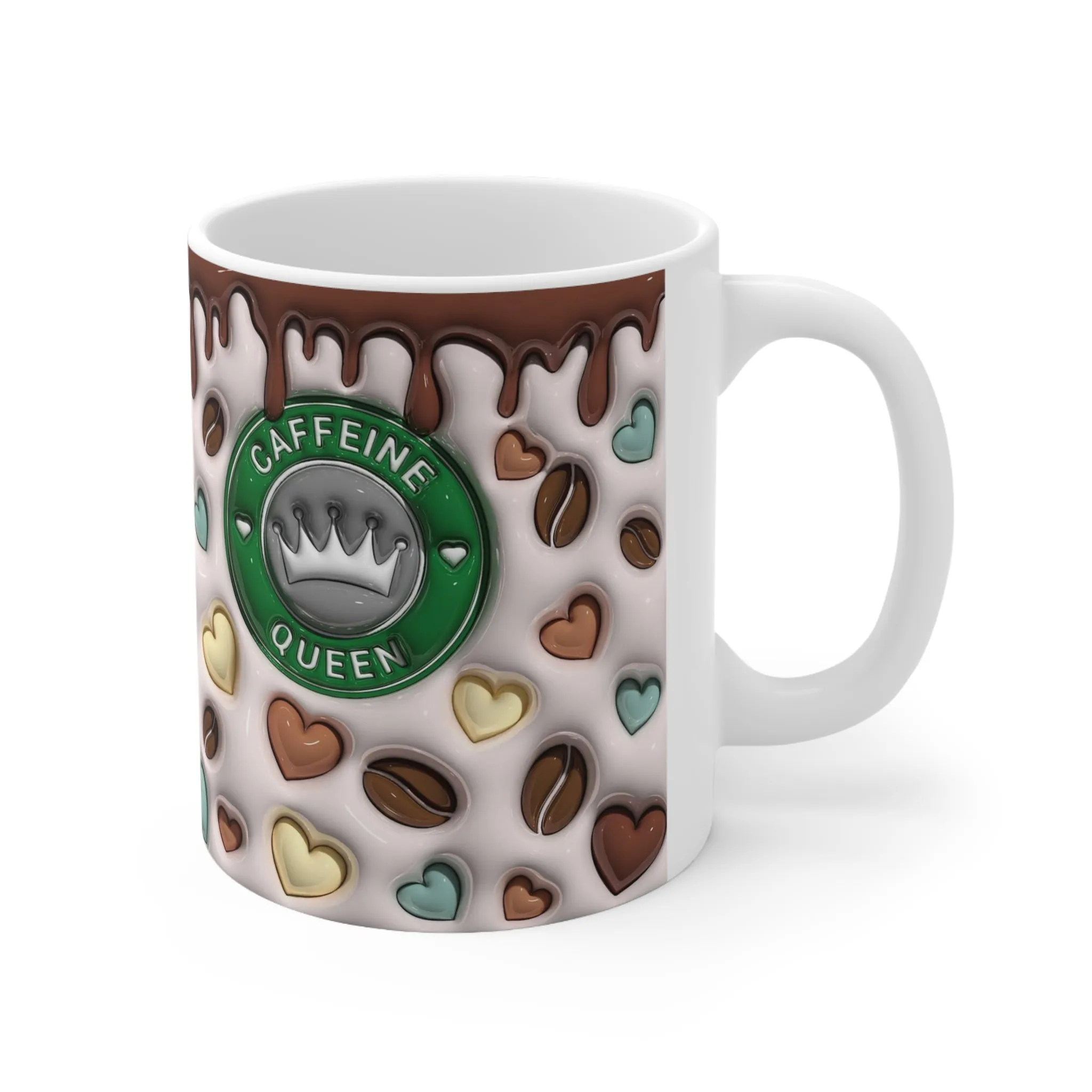 THE CAFFEINE QUEEN MUG 11. ONZ - The Perfect Mug for Coffee Lovers - MUGSCITY - Free Shipping