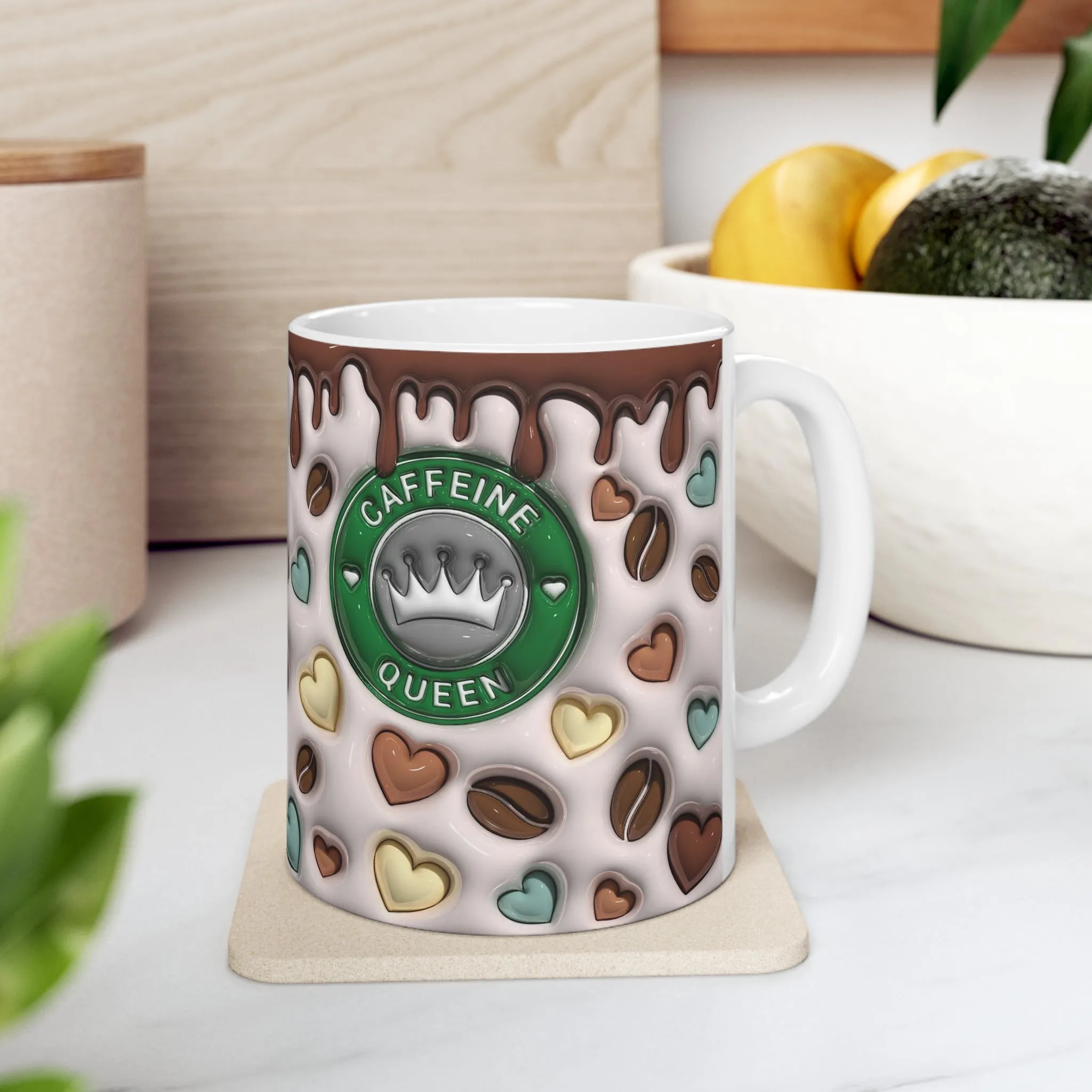 THE CAFFEINE QUEEN MUG 11. ONZ - The Perfect Mug for Coffee Lovers - MUGSCITY - Free Shipping