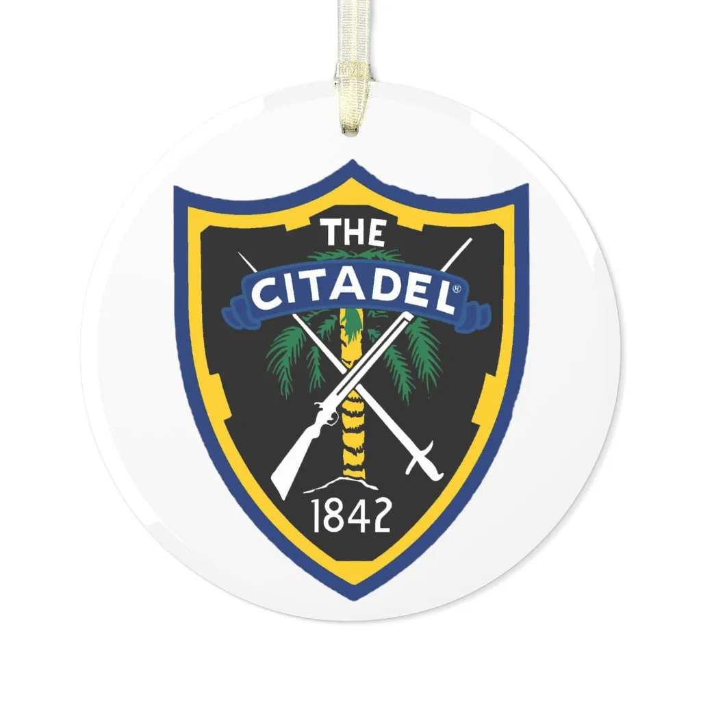 The Citadel, Classic Crest Logo Glass Ornament