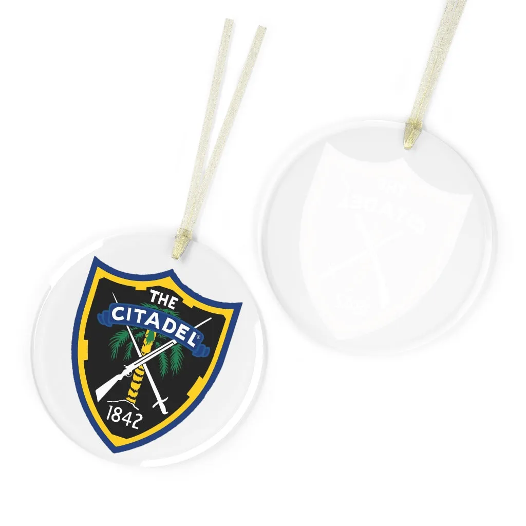 The Citadel, Classic Crest Logo Glass Ornament