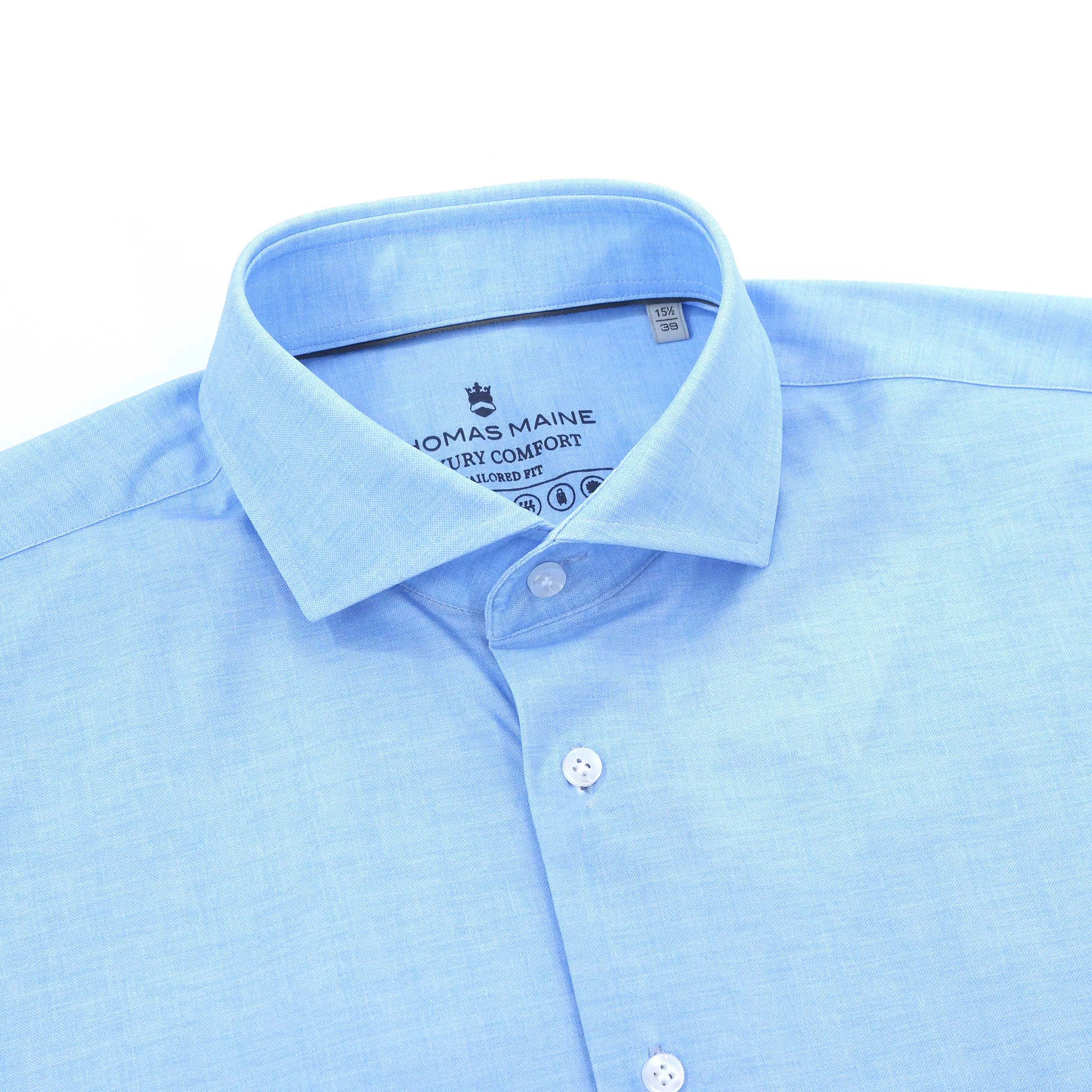 Thomas Maine Canclini Stretch Shirt in Sky Blue