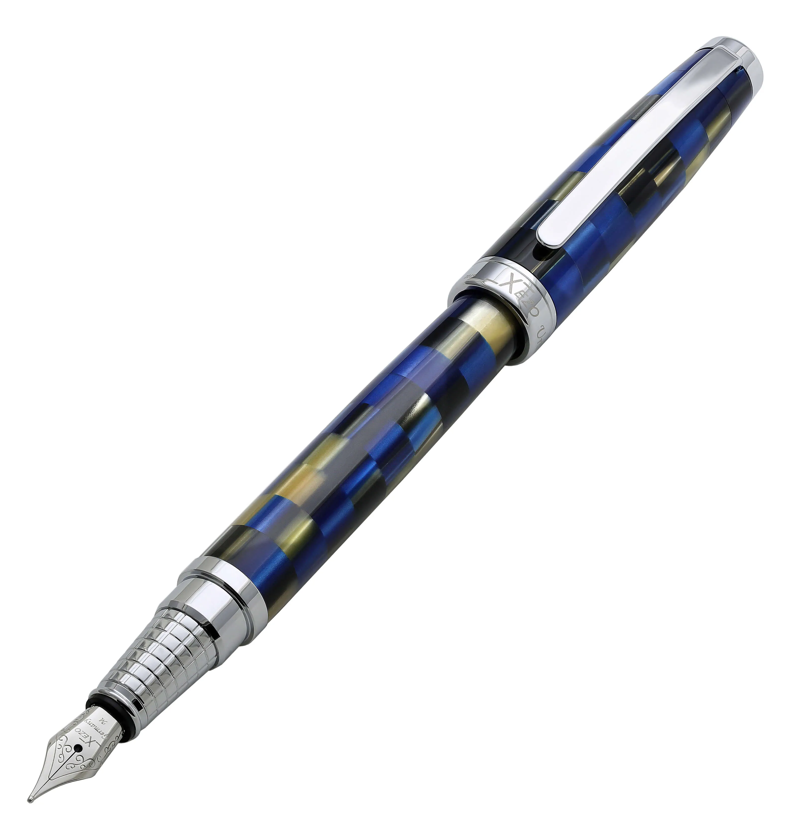 Urbanite I Acrylic & Brass Fountain Pen (Medium Nib) - Modern Blue