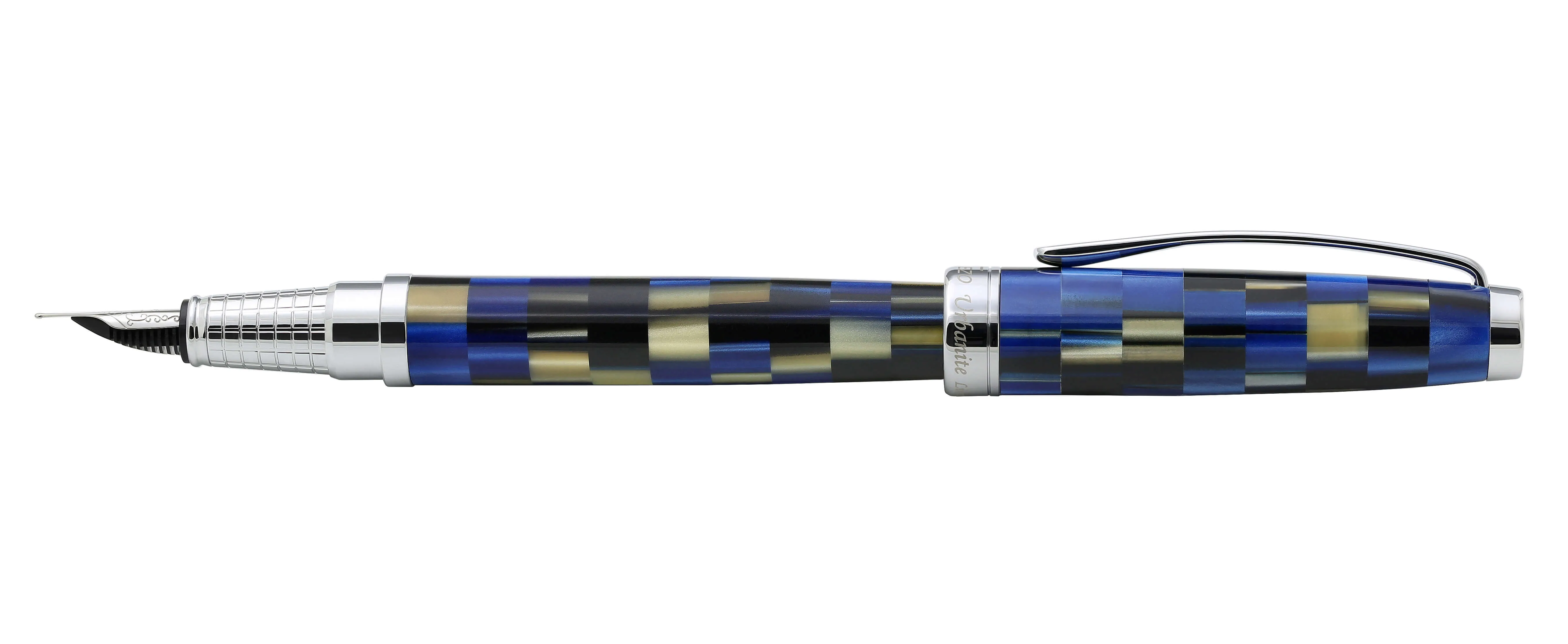 Urbanite I Acrylic & Brass Fountain Pen (Medium Nib) - Modern Blue