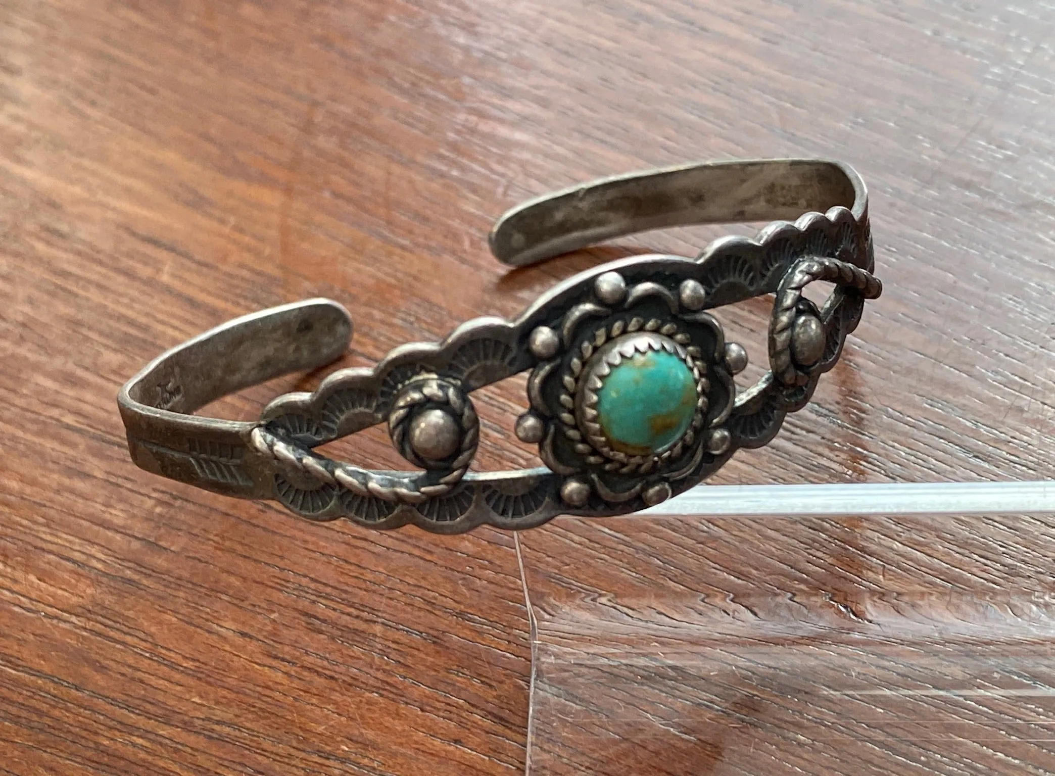 Vintage Bell Trading Post Sterling Silver 925 Turquoise Cuff Bracelet