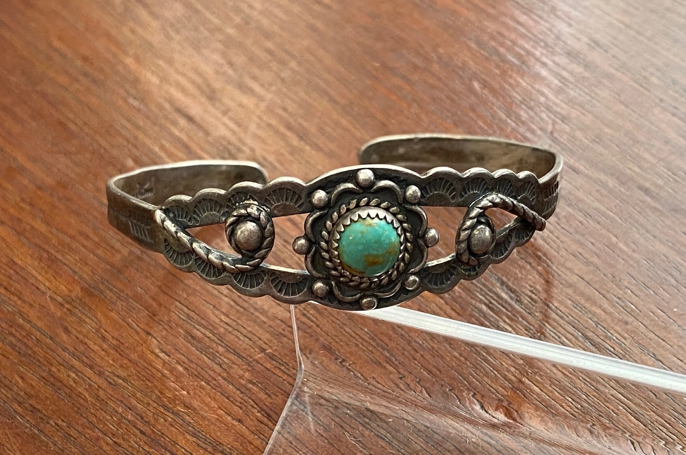 Vintage Bell Trading Post Sterling Silver 925 Turquoise Cuff Bracelet