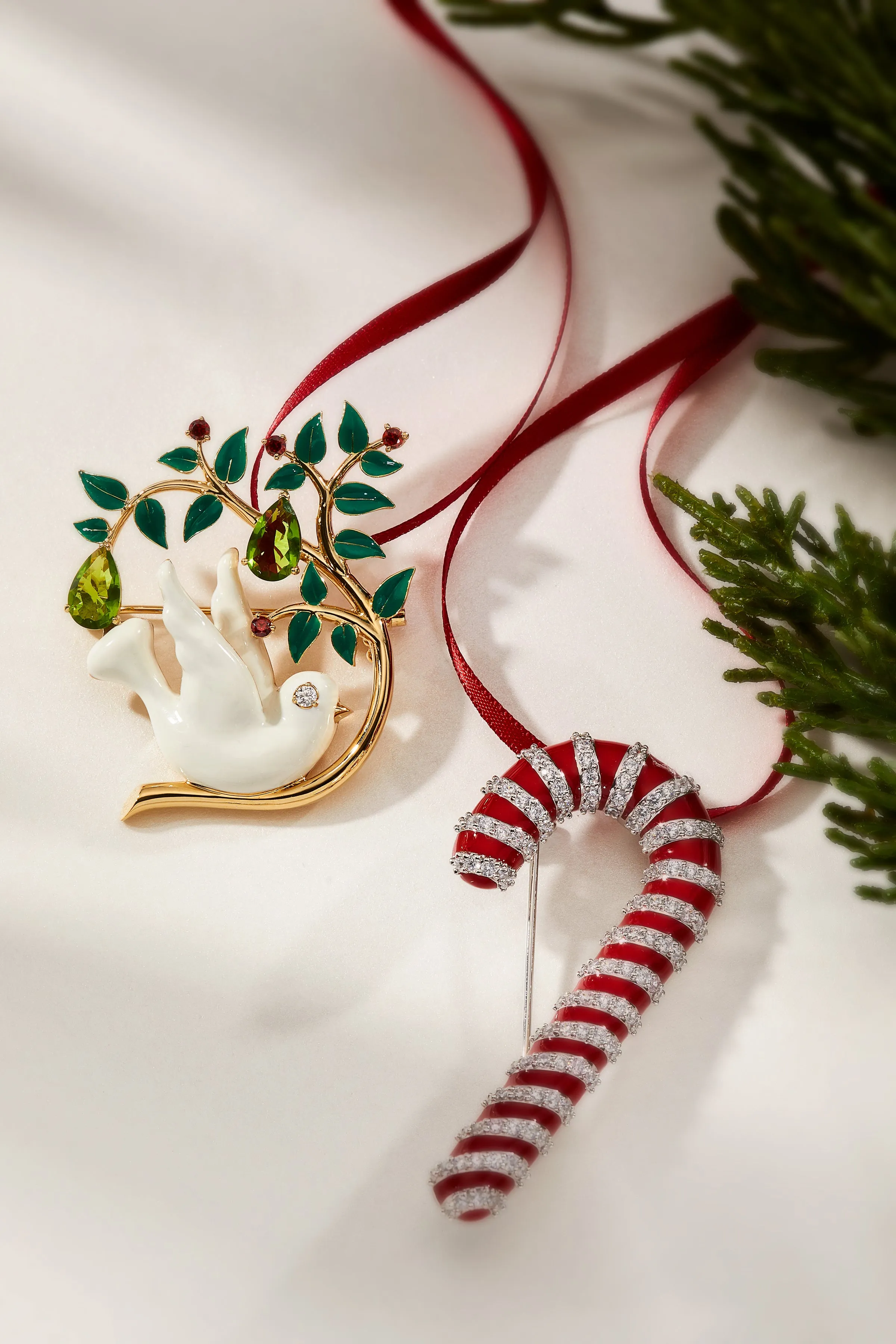 YULETIDE CANDY CANE PIN