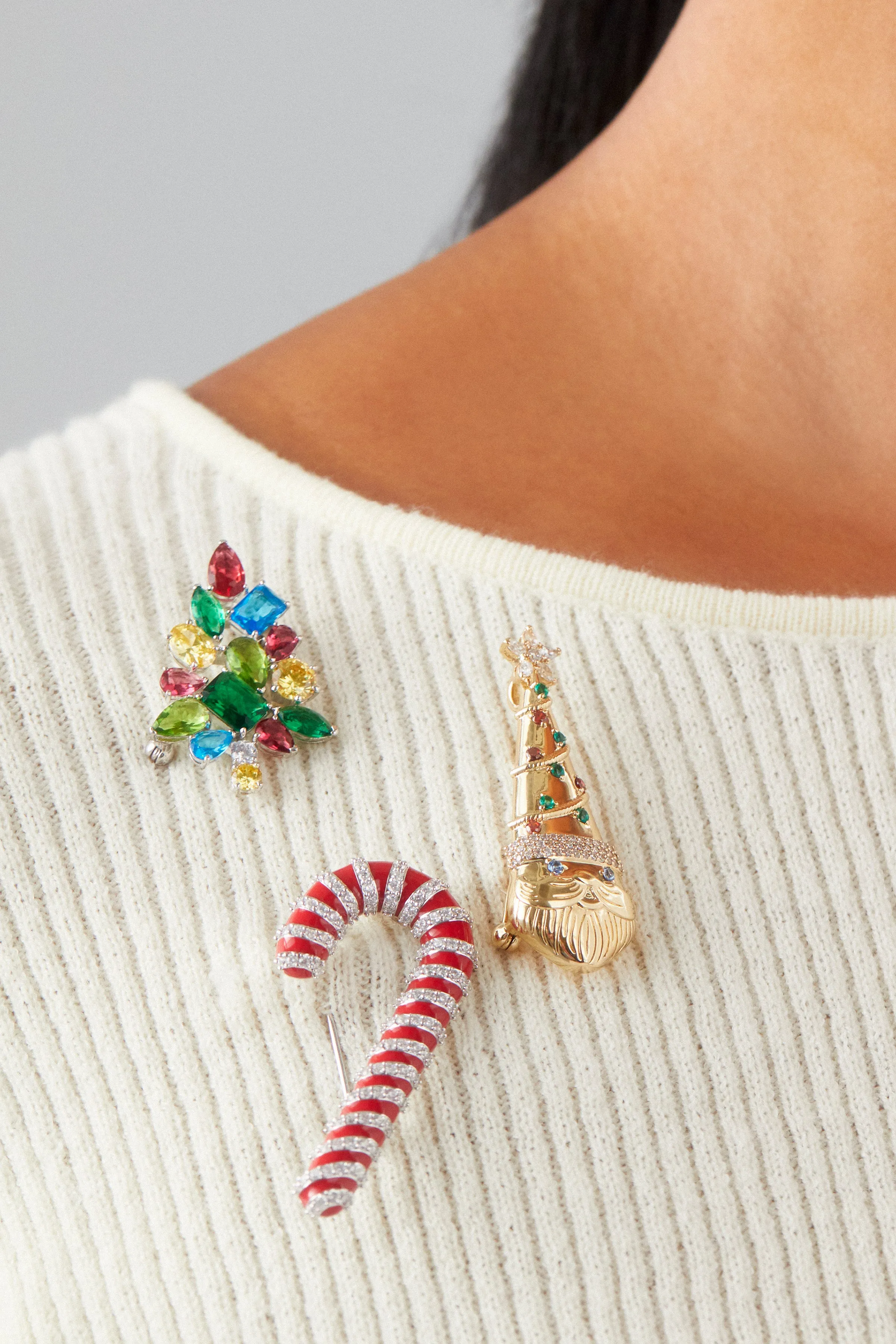 YULETIDE CANDY CANE PIN