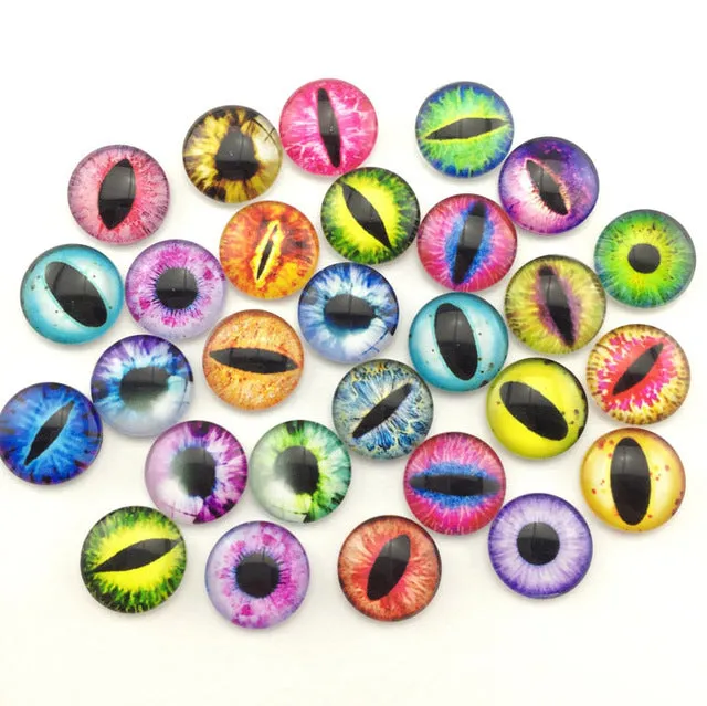 ZEROUP Glass Cabochon 12mm 10mm Mixed Round Photo Cameo Cabochon Setting Supplies for Jewelry Accessories Handmade Pattern 50pcs