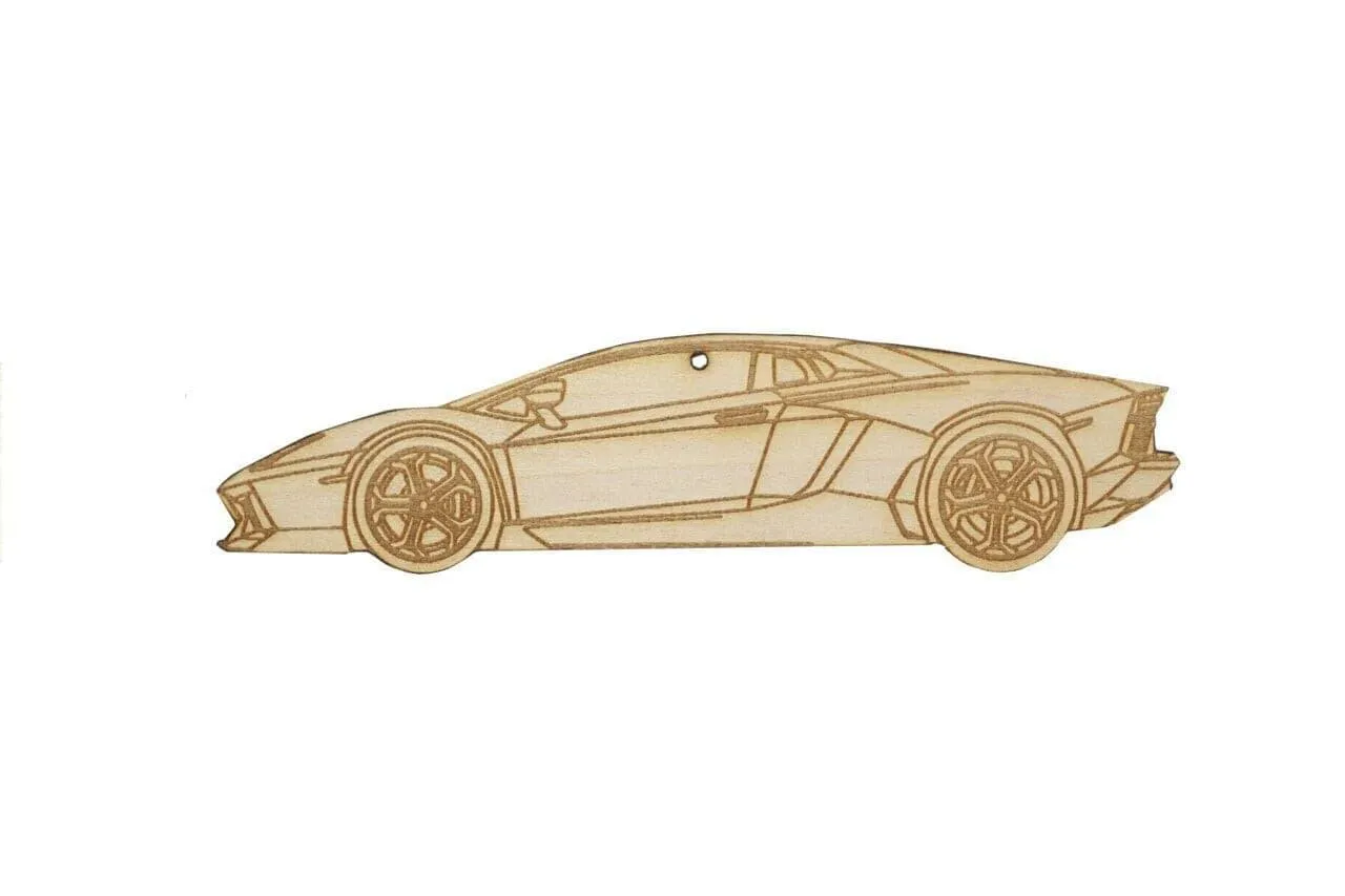 ZSPEC Laser-Engraved Wood Ornament, Style: Lamborghini Aventador, Birch