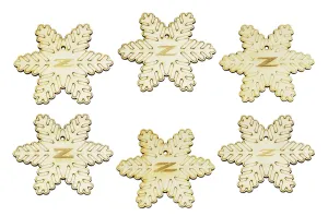 ZSPEC Laser-Engraved Wood Ornaments, Set of Six Nissan Z-Snowflakes, 3.75"